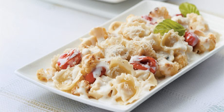 Tortellini with Roasted Cauliflower and Tomatoes