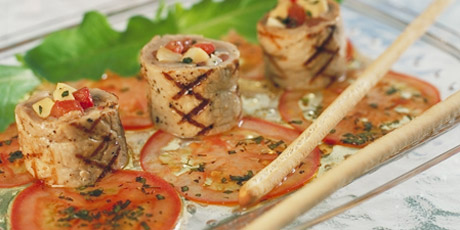 Veal Paupiettes with Canadian Mozzarella and Garden-Fresh Tomatoes