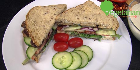Vegetarian BBQ Tempeh Sandwich