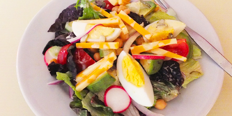 Vegetarian Chef's Salad with Lemon Caper Dressing