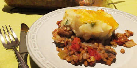 Vegetarian Shepherd’s Pie with Cheese and Potato Topping