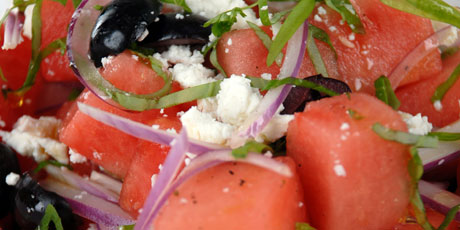 Watermelon Feta And Black Olive Salad