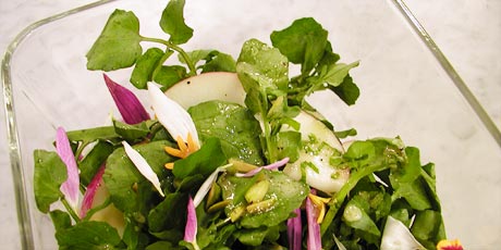 Watercress Salad with Apple and Pistachios