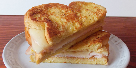 Weeknight Smoked Turkey and Apple French Toast Sandwiches