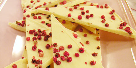 White Chocolate Bark with Pink Peppercorns