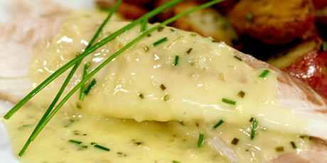 Whole Fish Baked in a Salt Crust with Chive Beurre Blanc