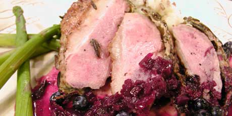 Wild Rice Crusted Duck Breasts