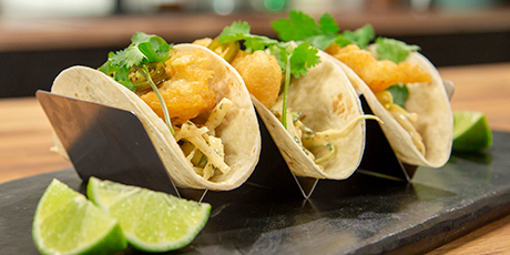 Hawaiian Fish Tacos with Spicy Citrus Slaw &amp; Pickled Jalapenos