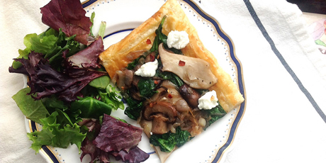 Mixed Mushroom Tart with Caramelized Shallots and Goat Cheese