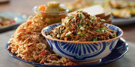 Slow-Cooker Pulled Pork with Fried Shallots and Chiles