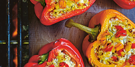 Planked Crab-stuffed Peppers