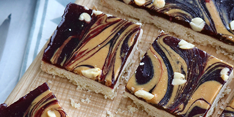 Peanut Butter and Ice Wine Jelly Bars
