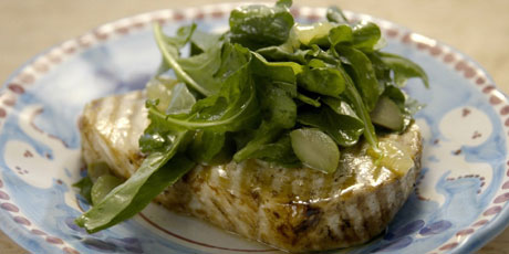 Grilled Swordfish with Candied Lemon Salad