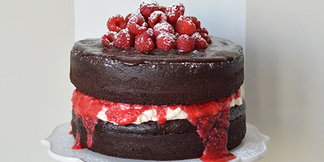 Raspberry Mascarpone Black Forest Cake