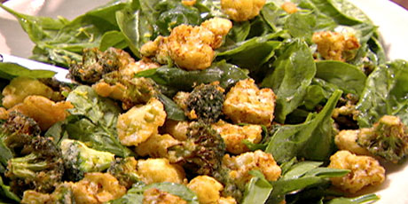 Parmesan Broccoli and Cauliflower Salad