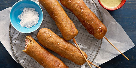 Indian-Inspired Corn Dogs with Mango Dipping Sauce