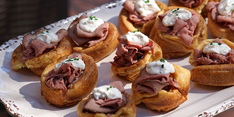 Popovers with Roast Beef and Horseradish