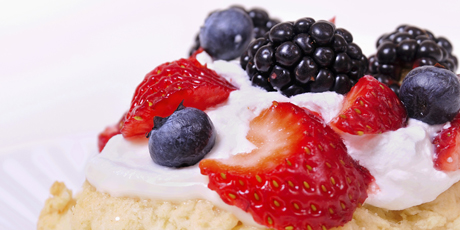 Berries with Shortcake and Whipped Cream