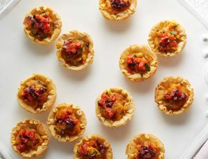 Vegan Potato, Pepper and Olive Phyllo Cups
