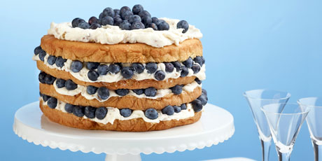 Billie's Italian Cream Cake with Blueberries
