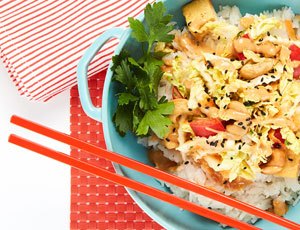 Coconut Rice Bowl with Ginger & Tofu Slaw