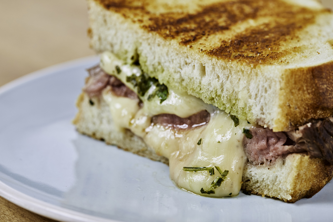 Flank Steak and Fontina Grilled Cheese