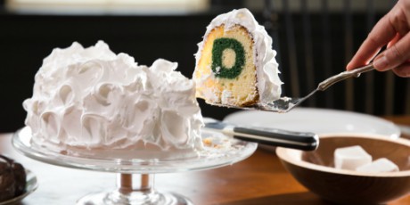 Surprise-Interior Cake with Dartmouth "D"