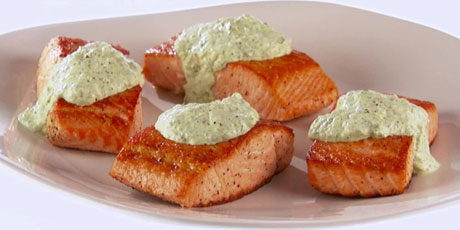 Pan-Fried Salmon with Green Goddess Tzatziki