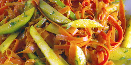 Shaved Carrot and Pear Salad with Curry Vinaigrette