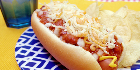 Triple Cheese Chili Dogs
