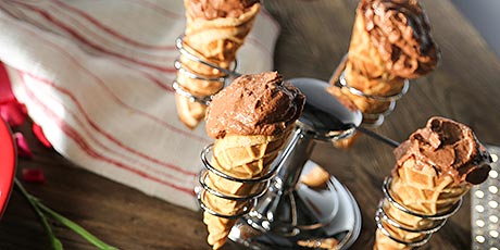Chocolate-Ginger Mousse Cones