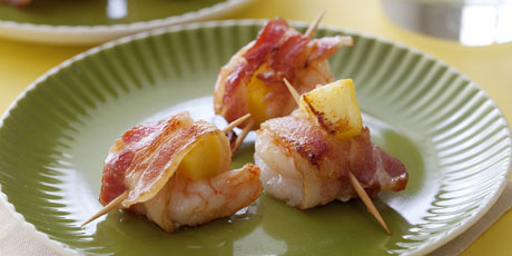 Bacon Wrapped Pineapple Shrimp