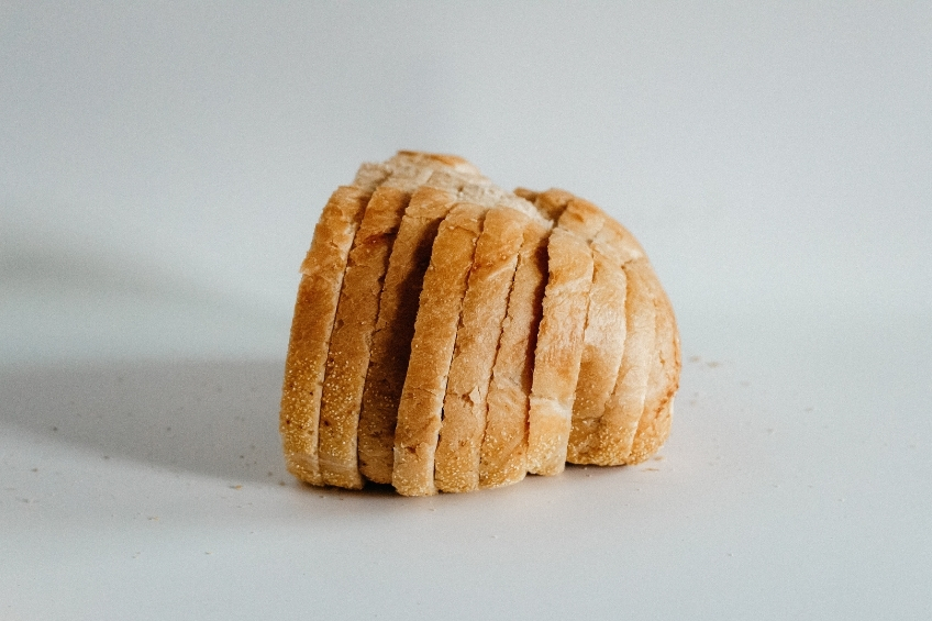 Loaf of cut bread