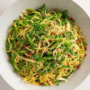 Ina's Spring Green Spaghetti Carbonara