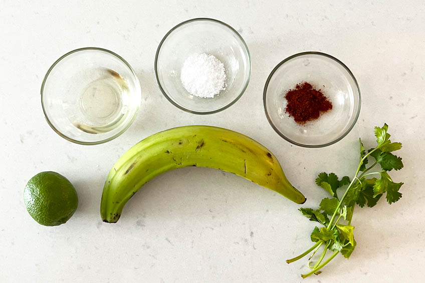 Ingredients for air fryer Colombian plantains