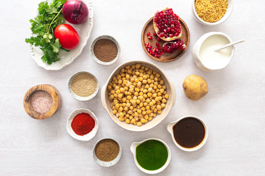 Ingredients for chana chaat