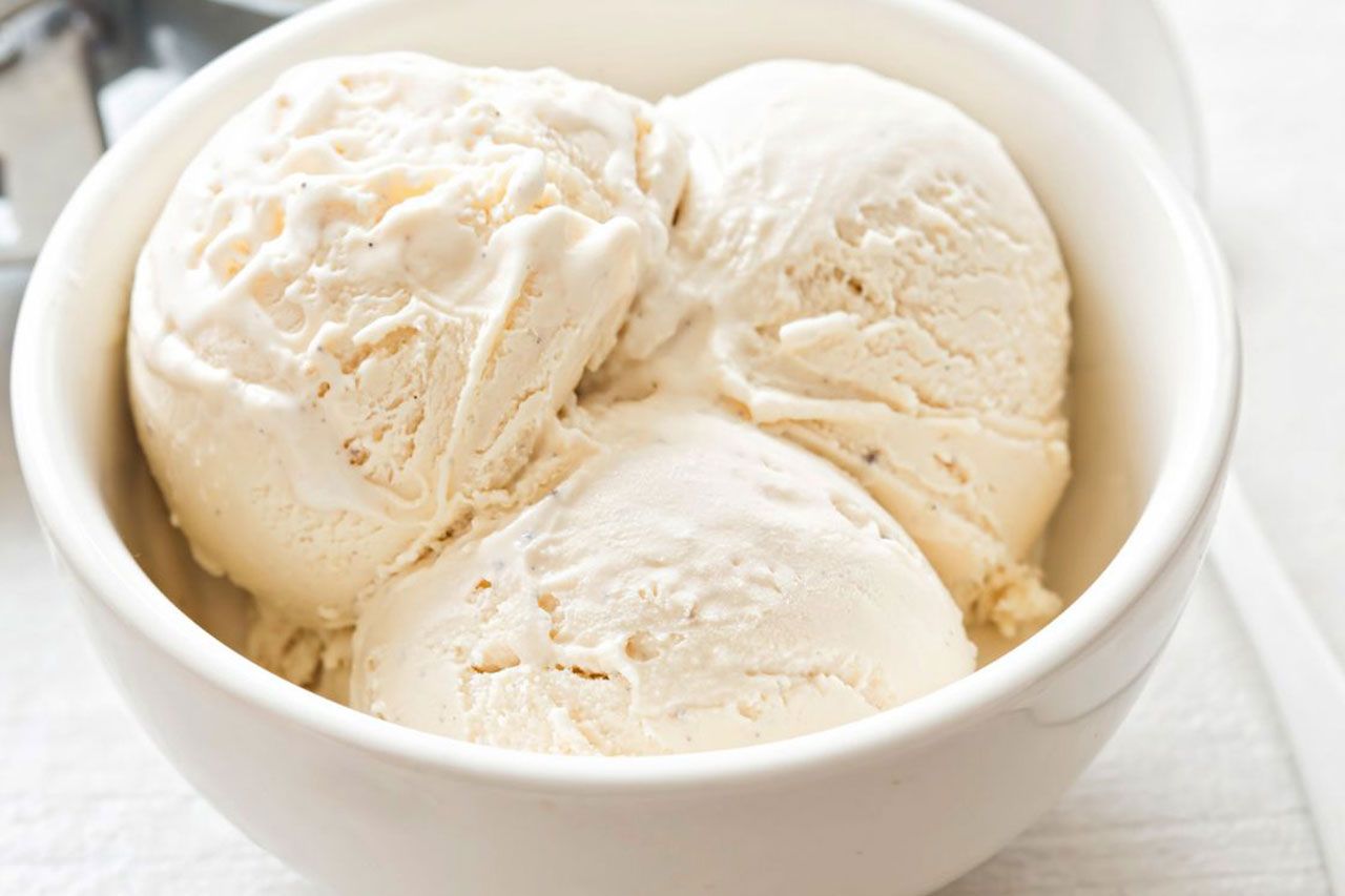 bowl of vanilla ice cream