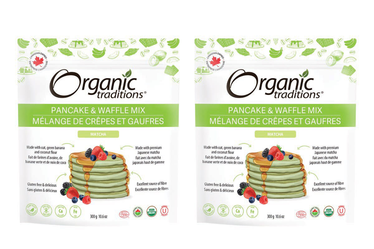 Organic Traditions Matcha Pancake & Waffle Mix, 2 x 300 g