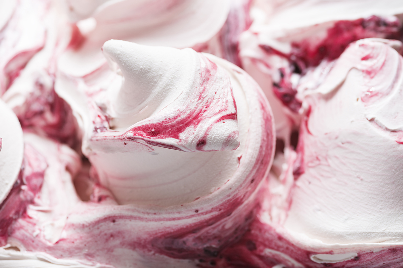 Close up of a cherry gelato