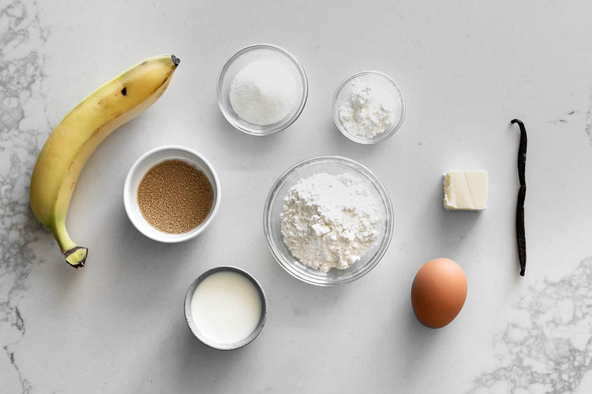 Ingredients for banana pudding donuts
