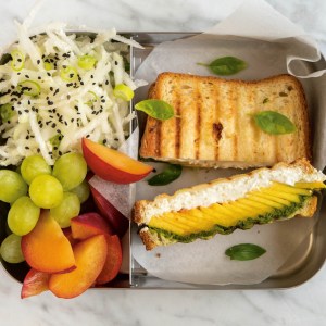 A Lunchbox-Friendly Goat Cheese, Peach and Basil Panini