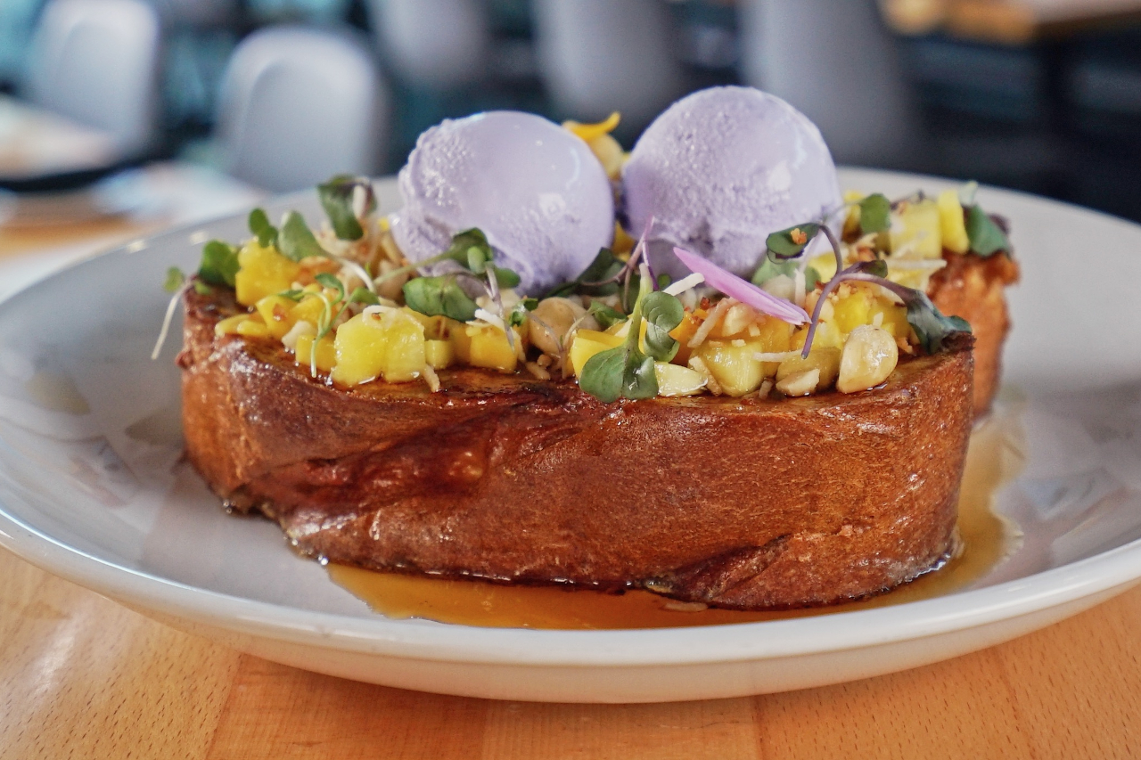 Island French Toast from Remix Bar + Kitchen, topped with ube ice cream
