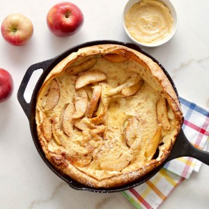 An Apple Dutch Baby with Honey Butter for Rosh Hashanah