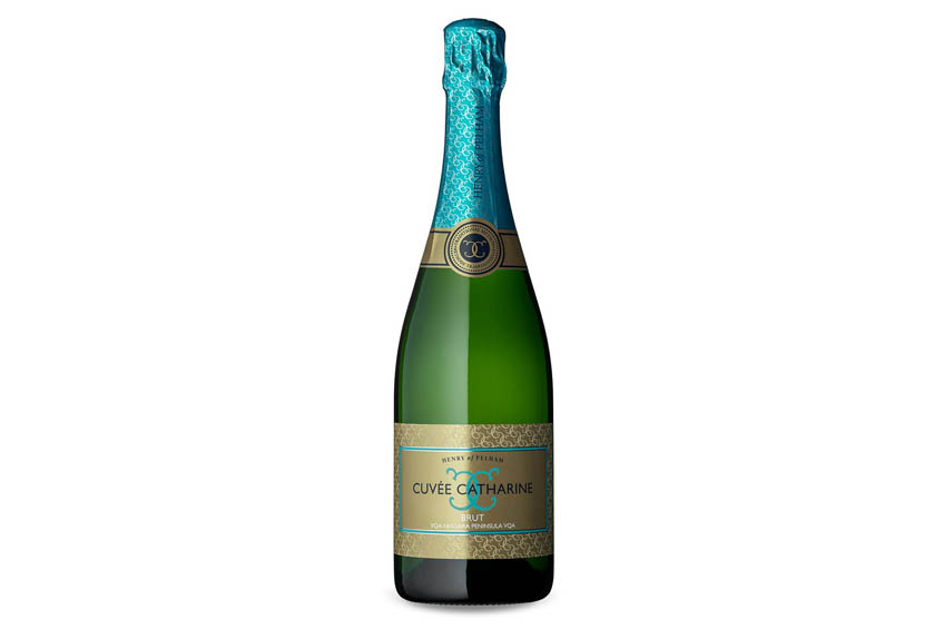 A bottle of Cuvee Catharine bubbly
