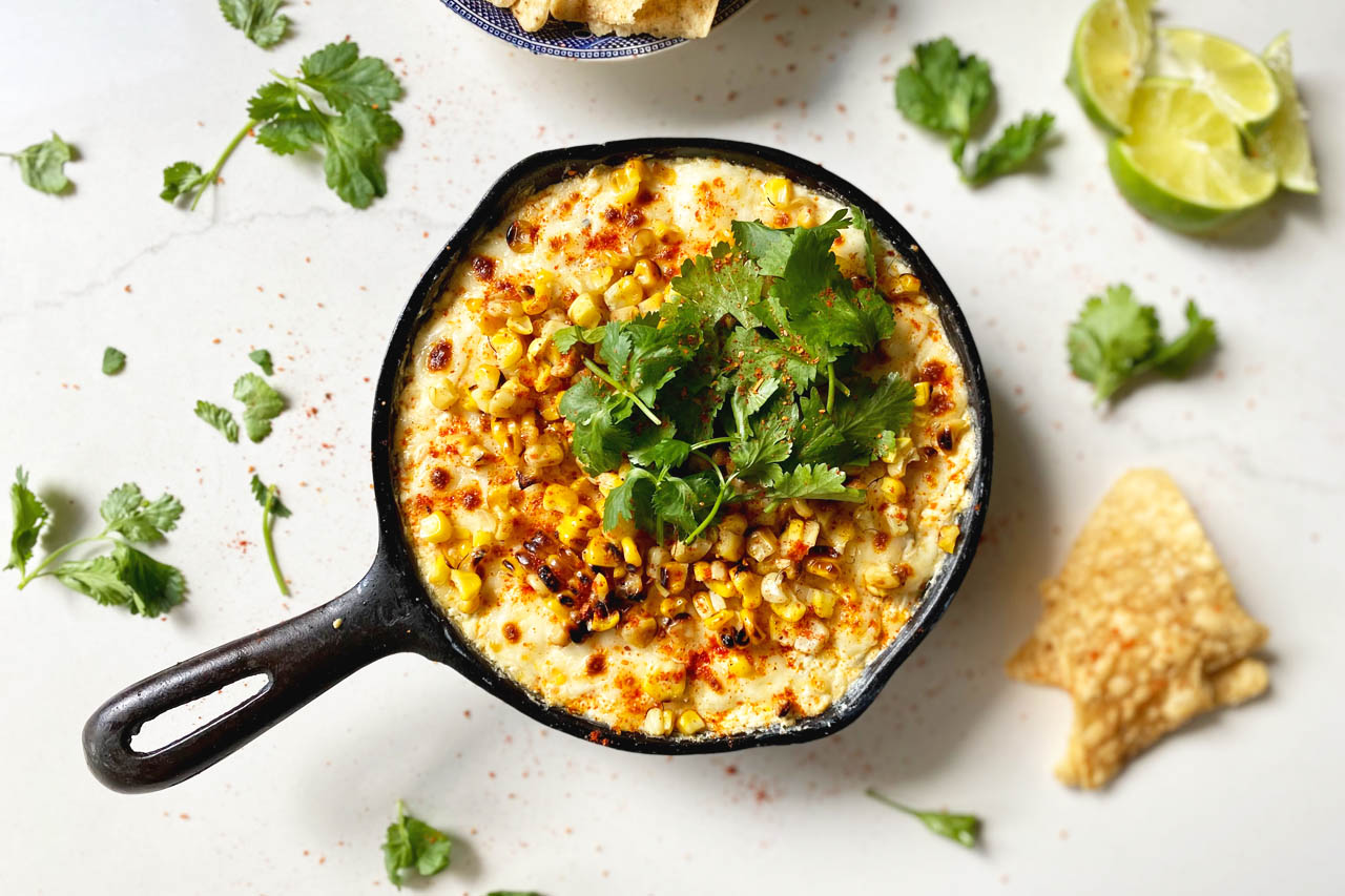 Mexican street corn dip, ready to serve