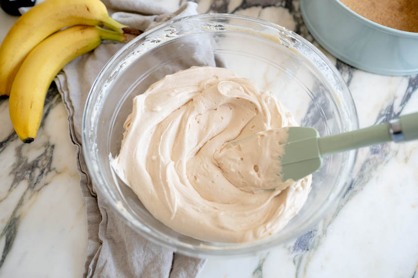 Cream cheese filling for no-bake bannoffee cheesecake