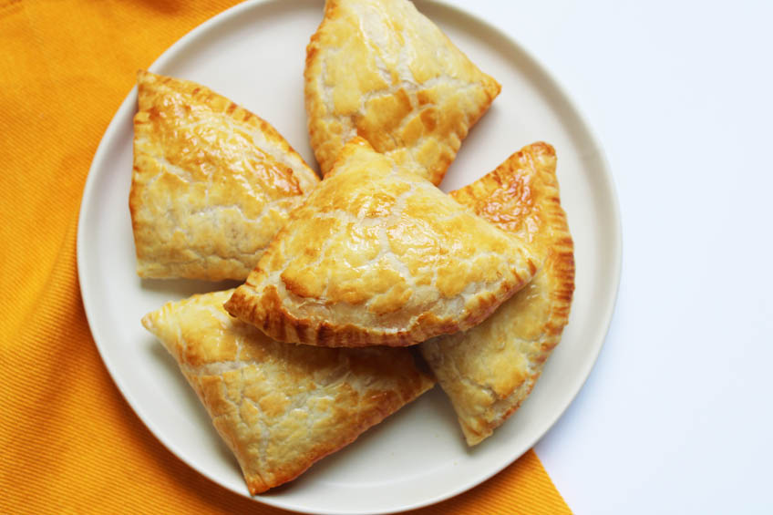 Butternut squash hand pies, ready to serve.