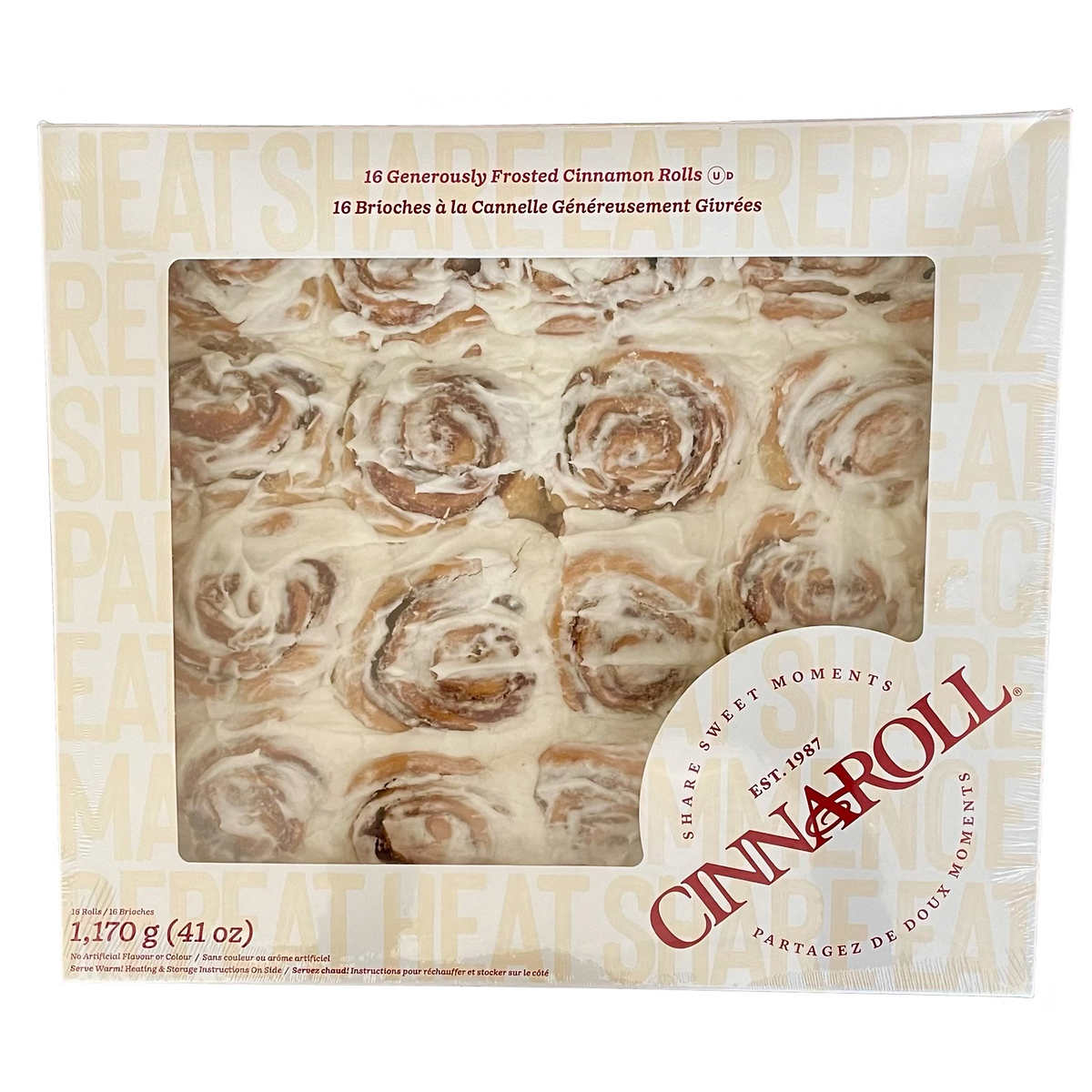 Pack of Costco Cinnaroll Frosted Cinnamon Rolls, 16 pack