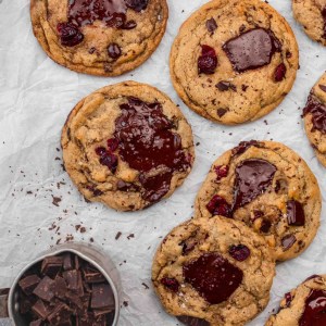Vegan Dark Chocolate Cranberry Cookies