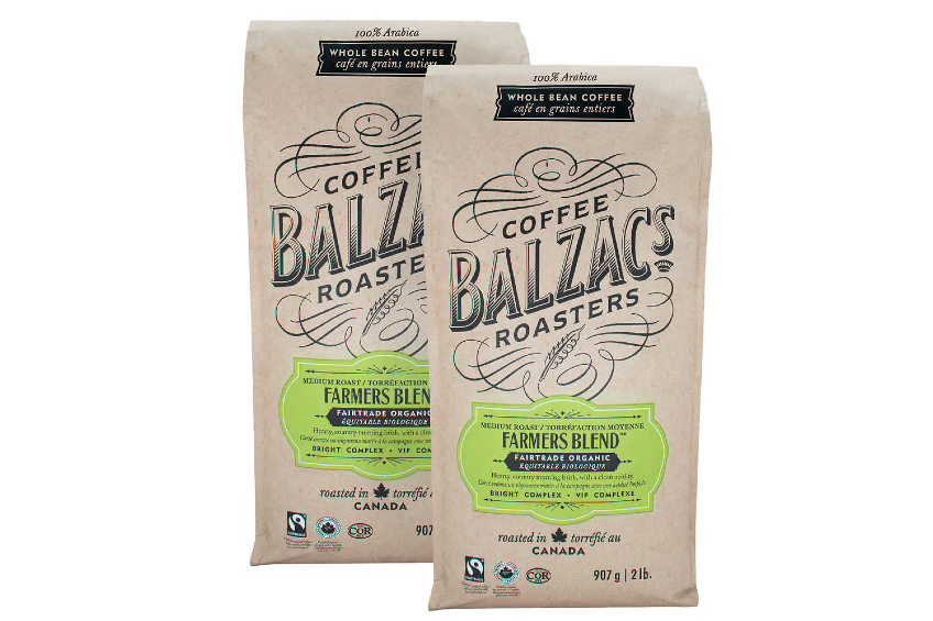 A two-pack of Balzac's Coffee Roasters - Farmers Blend Whole Bean Coffee